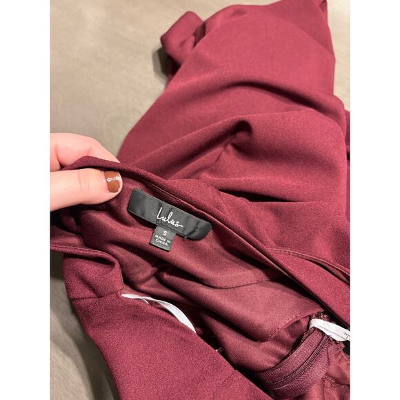 Lulu's Maroon One Shoulder Asymmetrical Dress Size Small - Picture 7 of 7